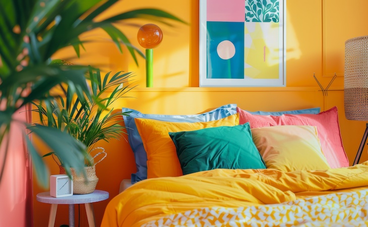 colorful dopamine decor bedroom