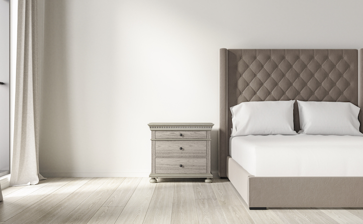 saatva hyde nightstand next to bed