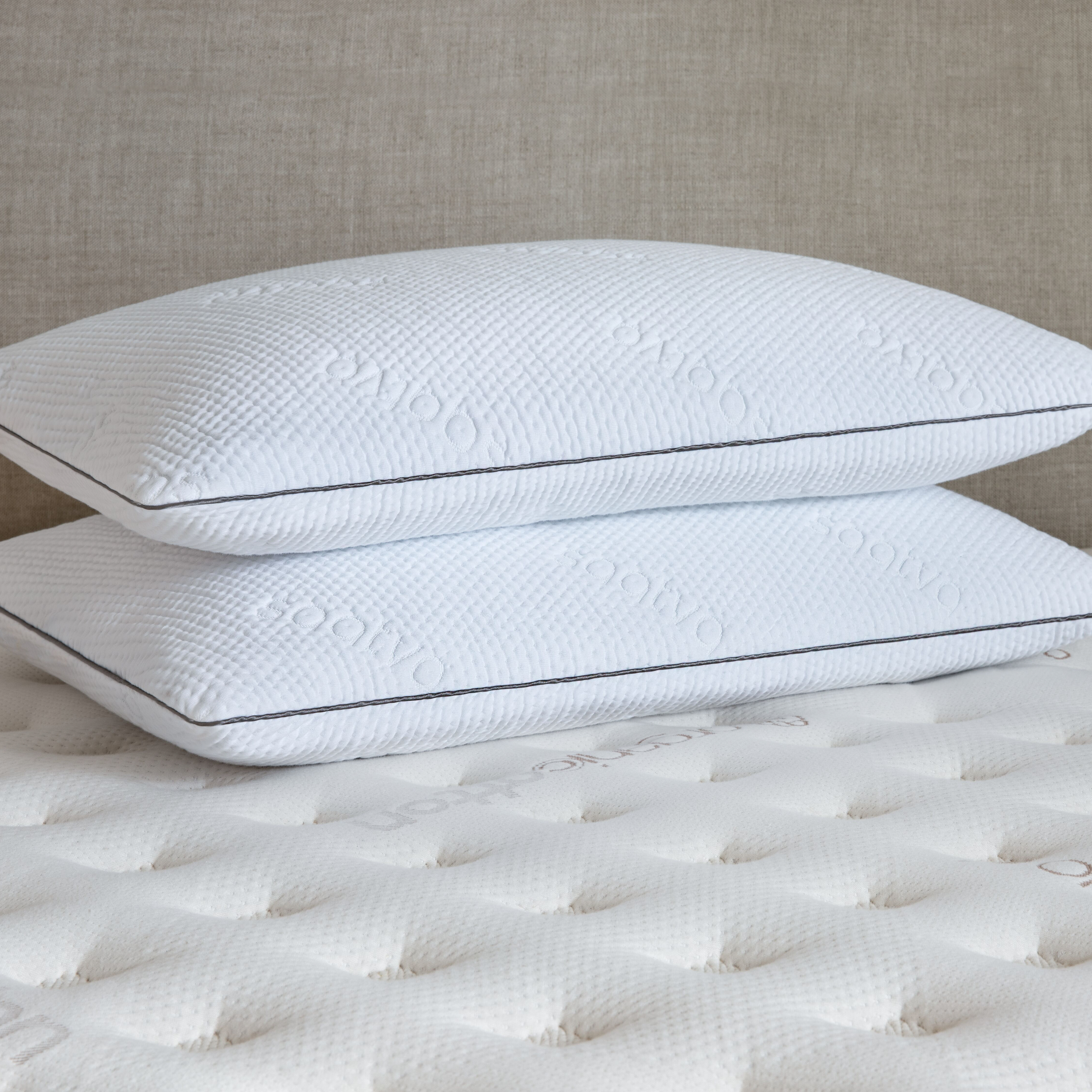 The Saatva Memory Foam Pillow - Queen - White - Graphite Infused Gel Foam - Cool And Comfortable Neck Support - Eco-Friendly